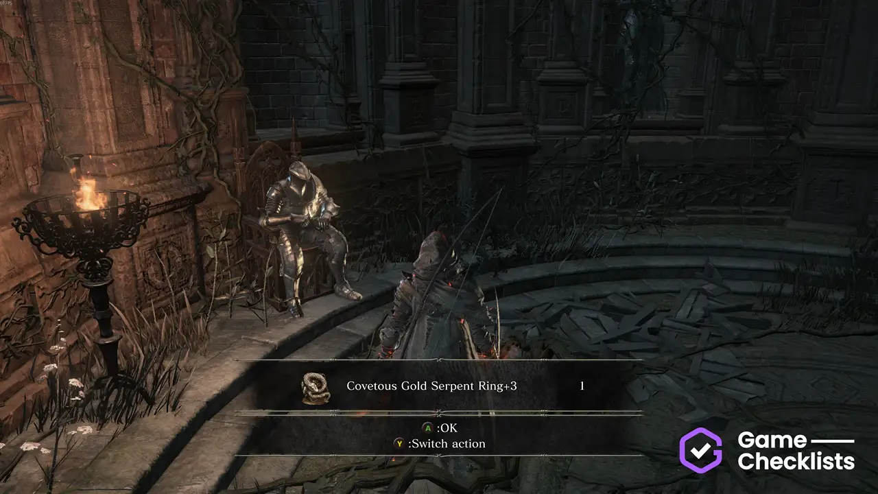 Covetous Gold Serpent Ring +3 location