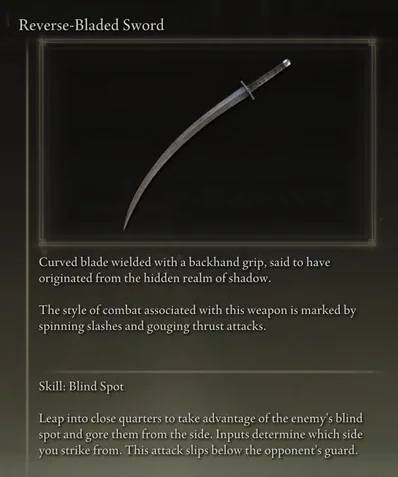 Reverse-Bladed Sword in the Twin Maiden Husks shop inventory