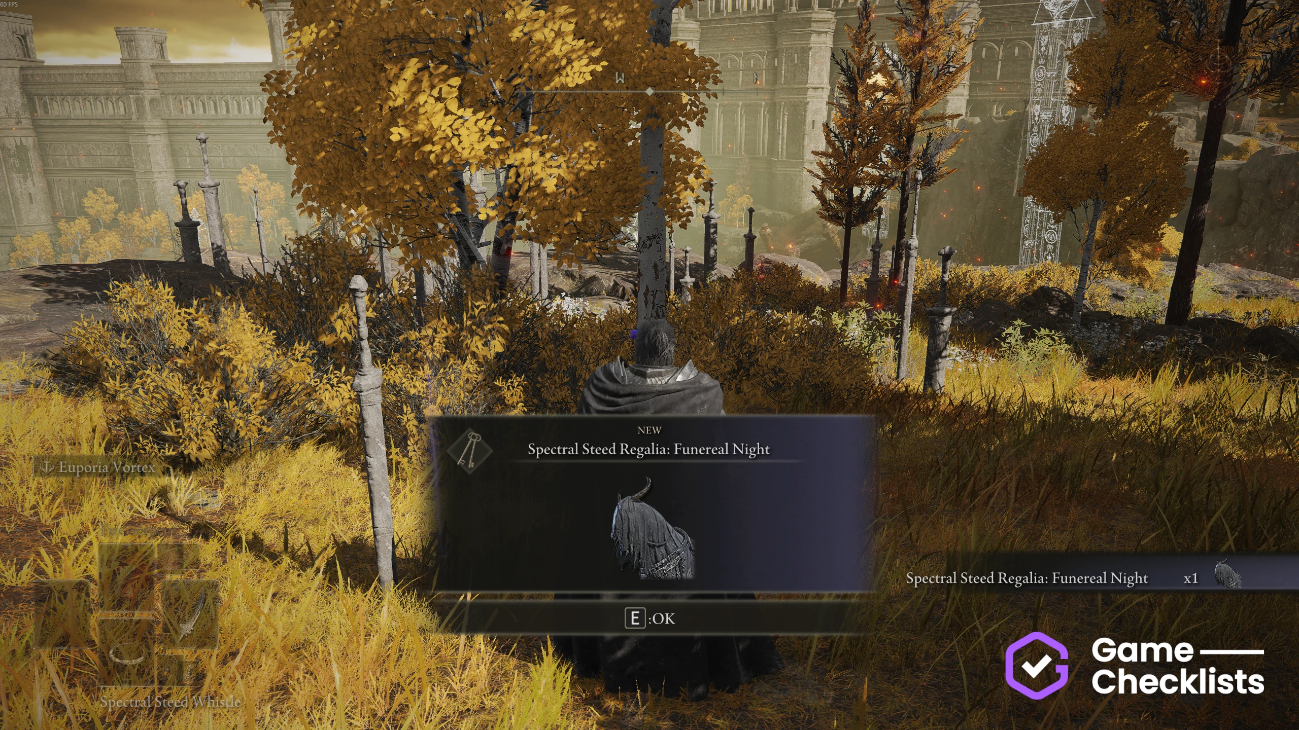Funereal Night regalia pickup near Sword Monument