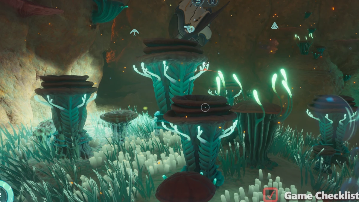 Tallshroom flora in the Subnautica 2 Hot Cave biome