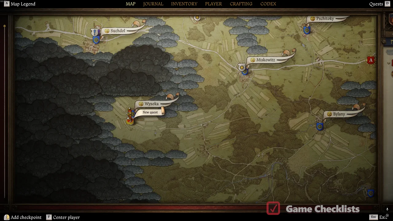 Wysoka map location All's Fair side quest
