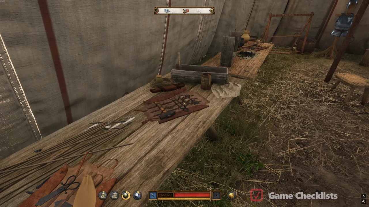 Armor tent with repair kits during the Kuttenberg tournament