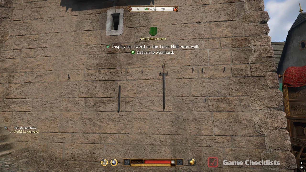 Guild Longsword hung on Kuttenberg Town Hall as a challenge