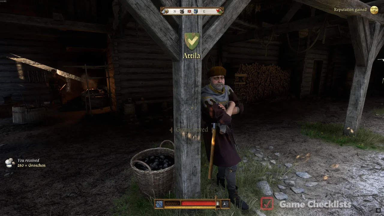 Return Attila to Hashtal for quest completion rewards