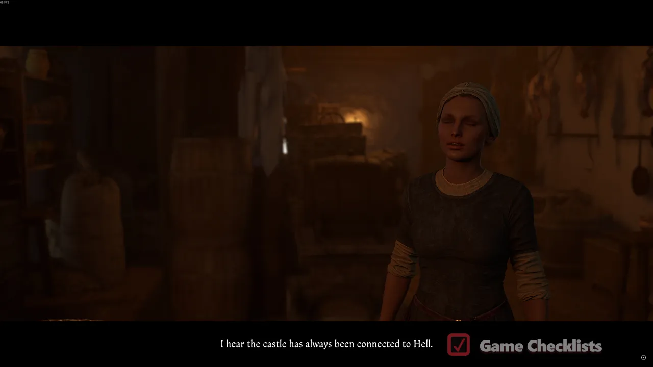Cook Manyeta in the Maiden kitchen for Demons of Trosky Crone fireplaces