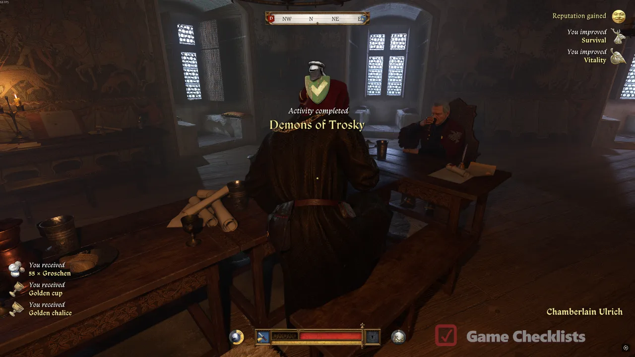 Demons of Trosky rewards from Chamberlain Ulrich at Trosky Castle