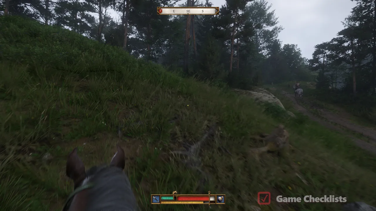 Horse race shortcut bushes versus Erik path in Divine Messenger