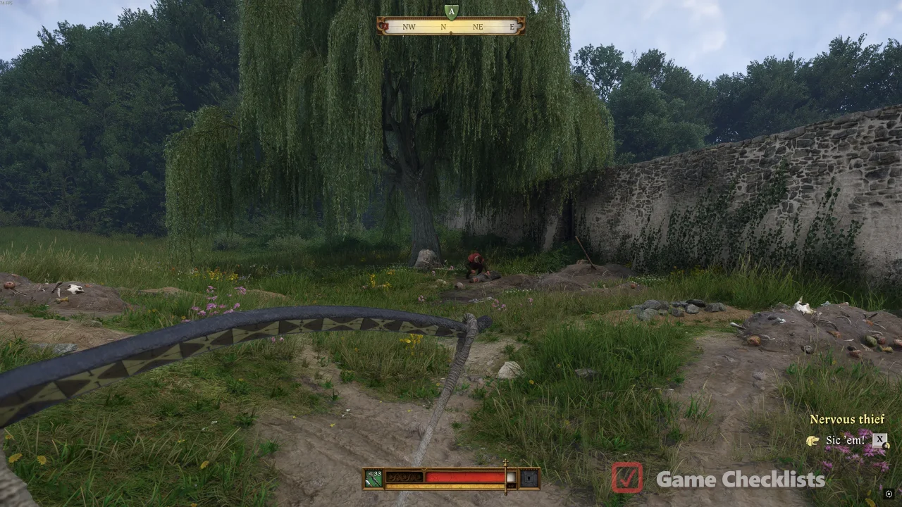 Map marker A tree with hanged man north of Sedletz Monastery