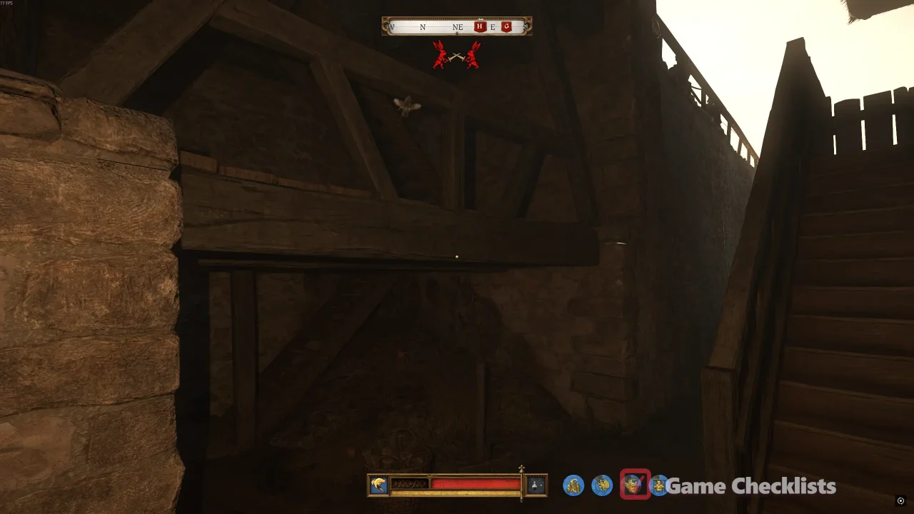Stone stairs to ramparts for melee archer clear