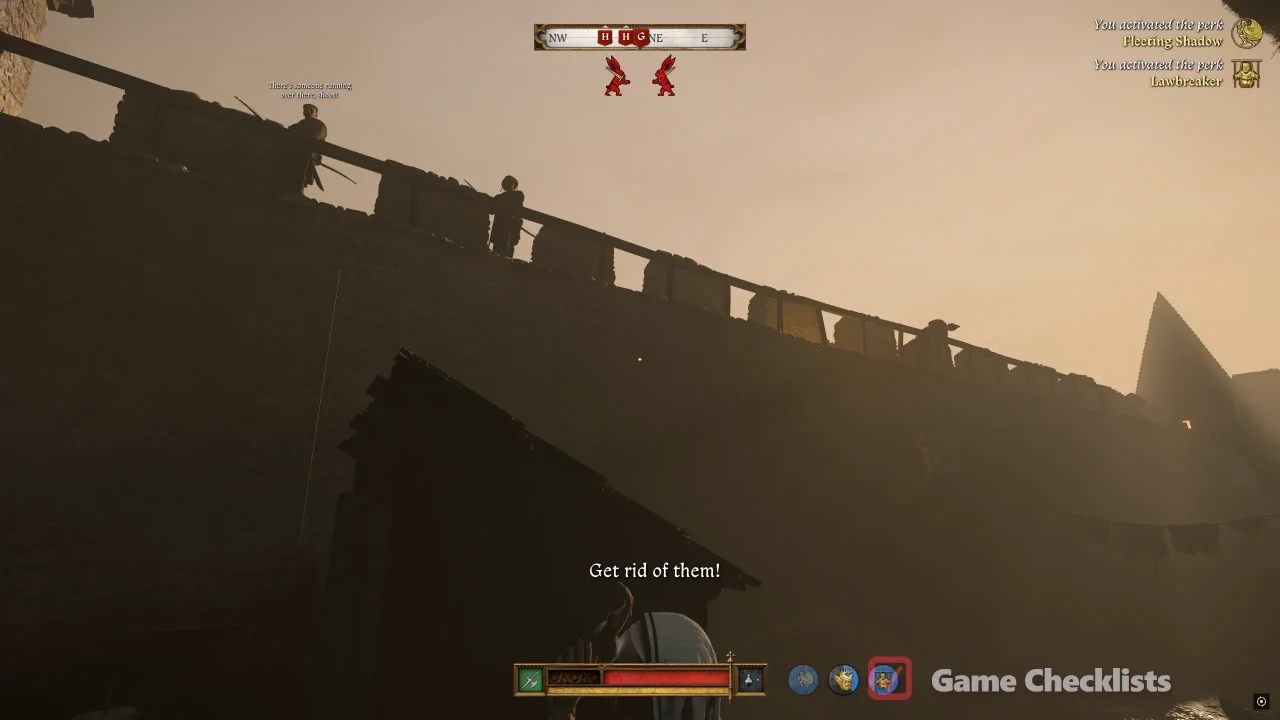 Archers blocking Sara in Jewish Quarter backyards