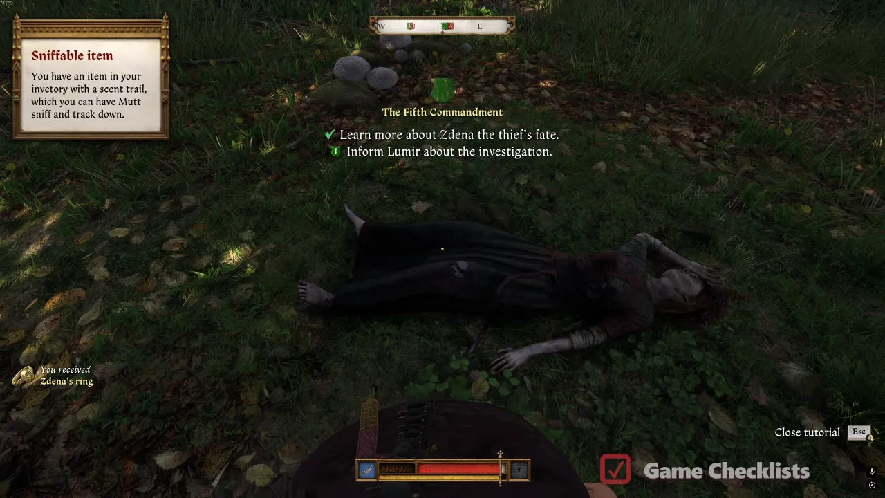 Zdena's body on the hill