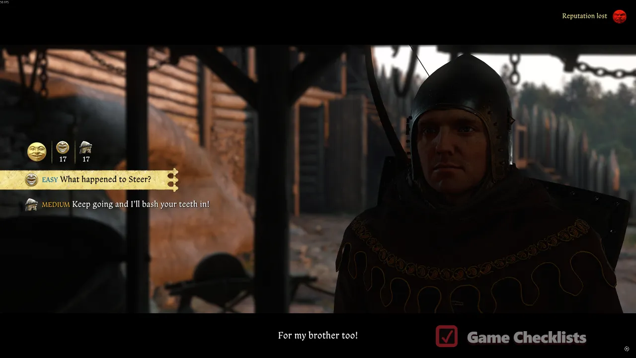 Speech check with Bull the blacksmith