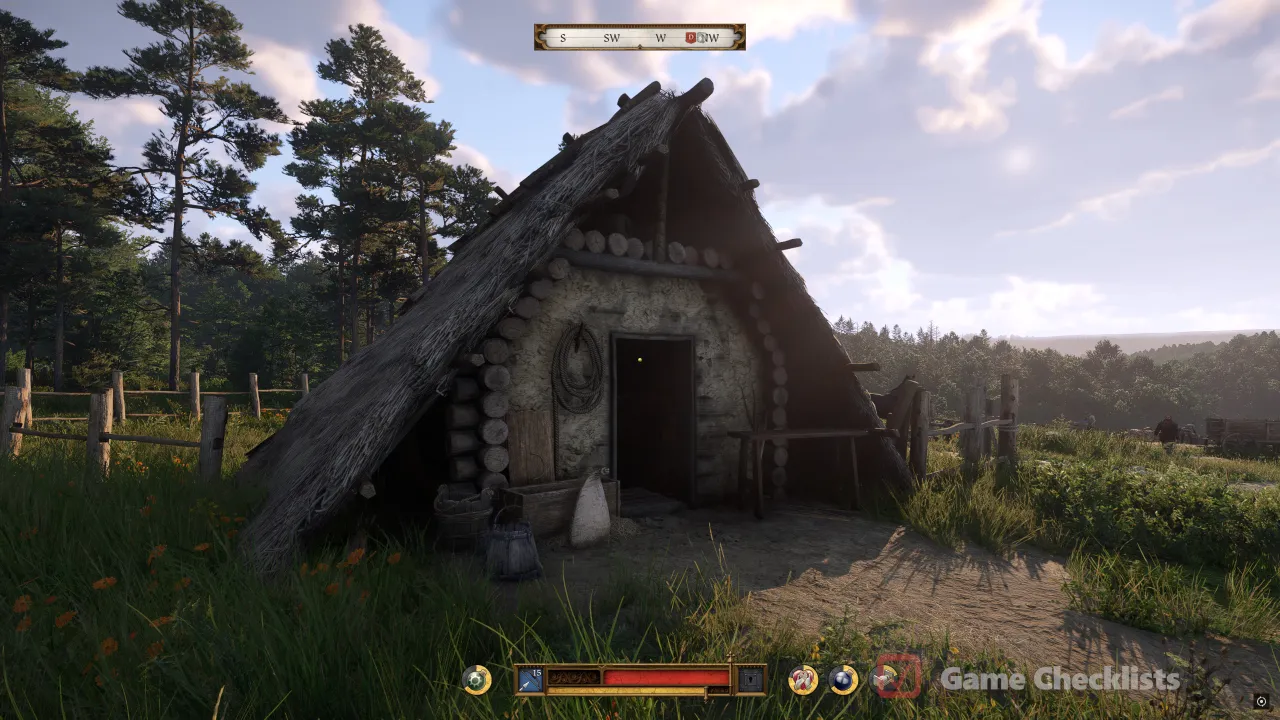 Locked chest with Groschen near moat in The Finger of God