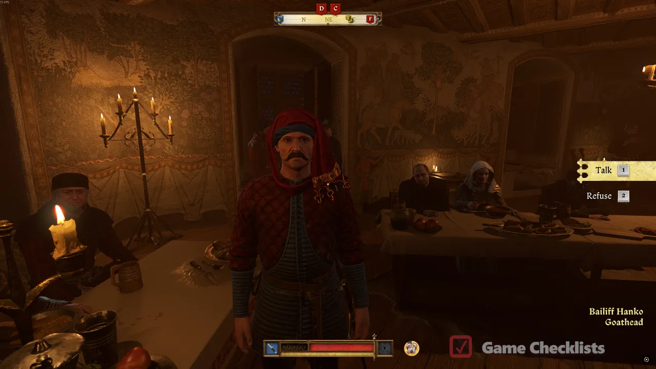 Dice game with Bailiff Hanke at feast