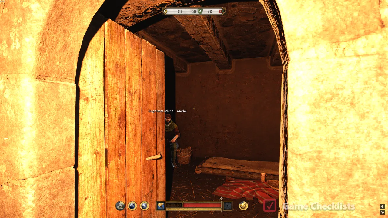 Miner near All Saints basement door for scale