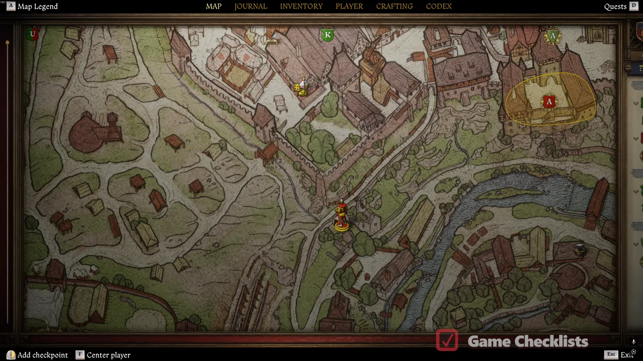 Underground entrance marked on Kuttenberg map