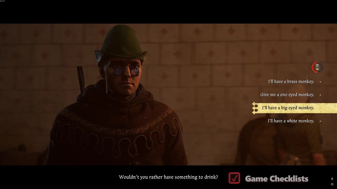 Password dialogue with Innkeeper Helga for The German's Treasure