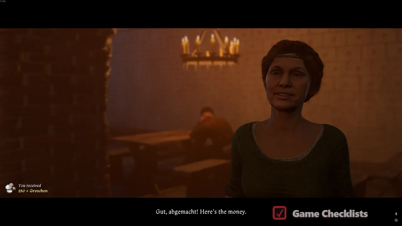 Selling stolen goods to Helga for The German's Treasure reward