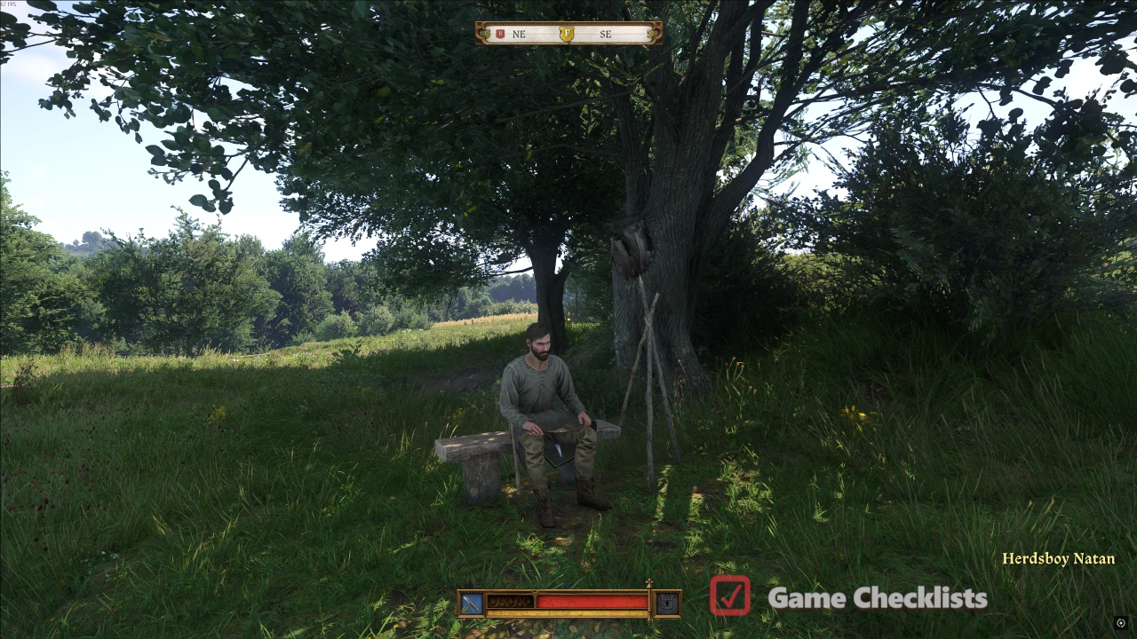 kcd2-herdsboy-natan: Herdsboy Natan slightly northwest of Semine giving the final Cuman camp clue