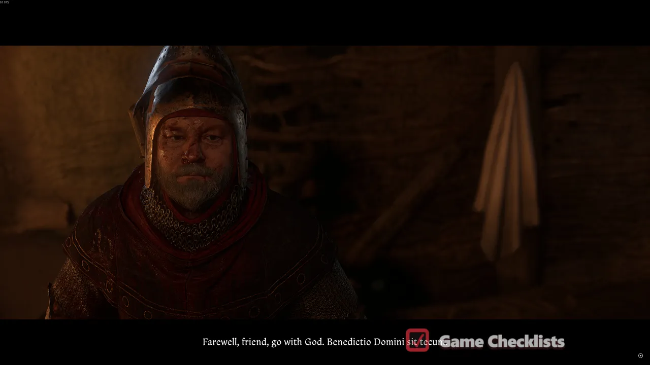 The Hermit quest ending scene with Konrad or knights