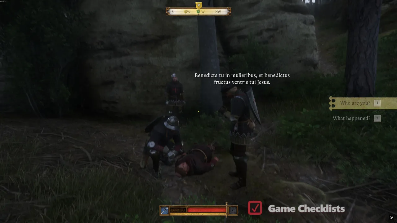 Knights confront Konrad at the end of The Hermit