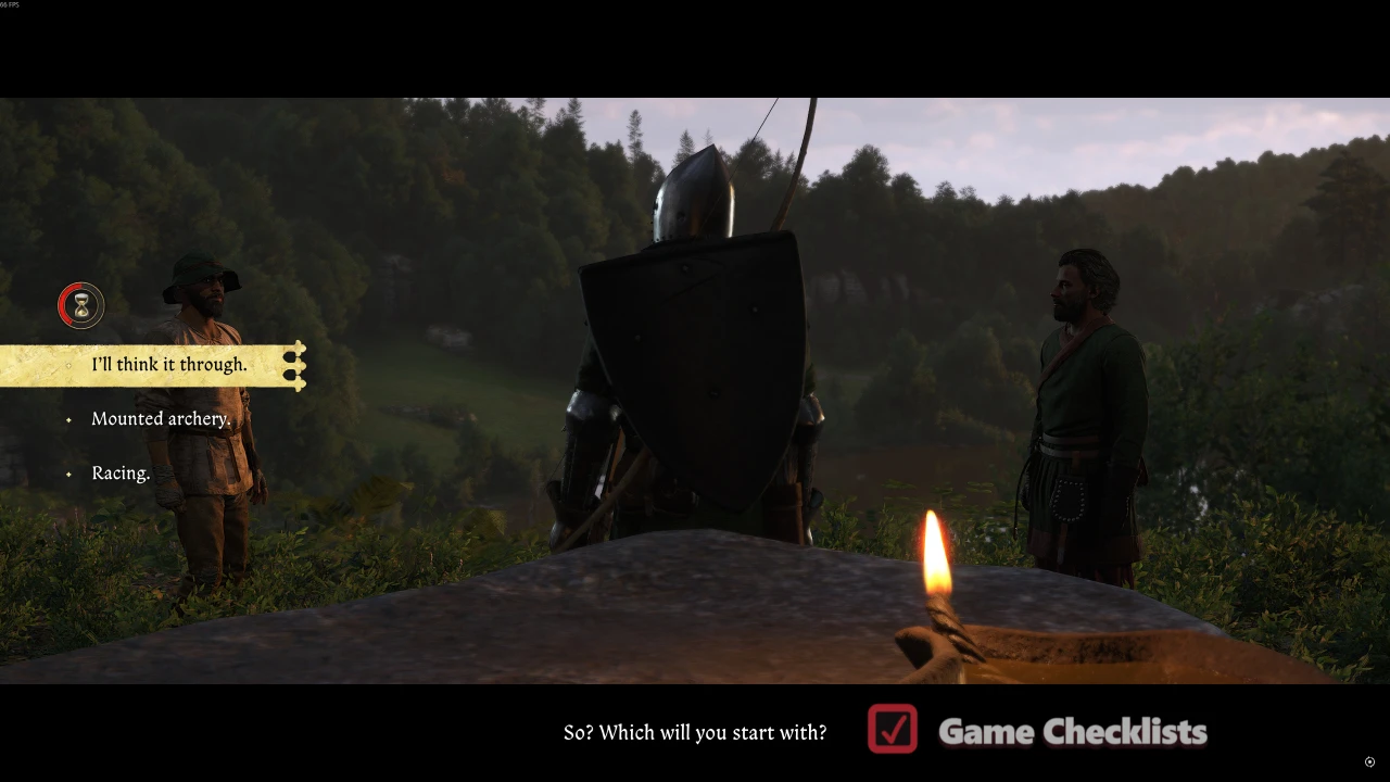 kcd2-horses-for-courses1: Horses for Courses - altar dispute between racing and mounted archery