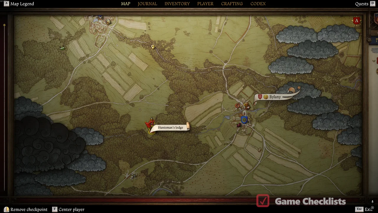 Huntsman's Lodge location west of Bylany The Heirloom