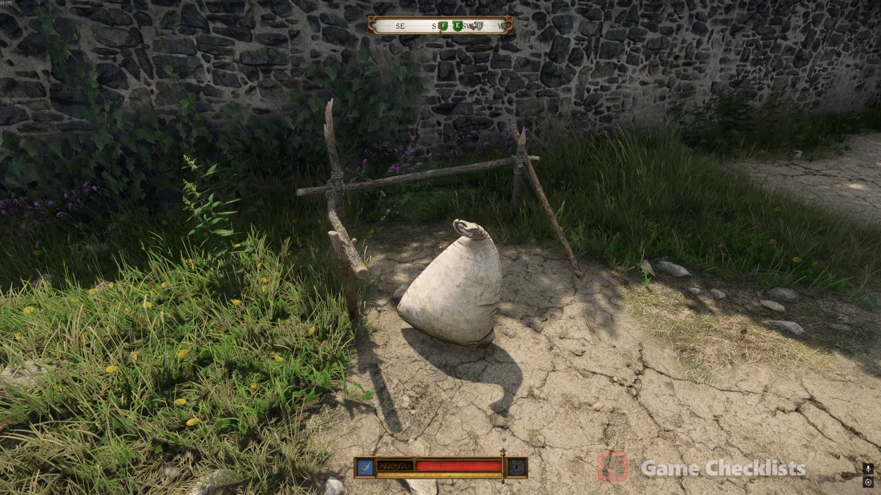 Weed sack pickup point at the vineyard