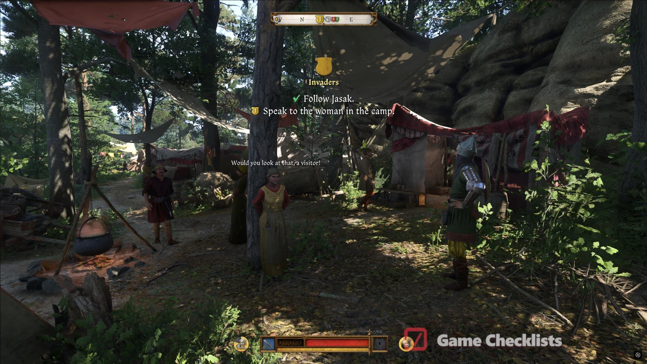 kcd2-invaders1: Henry drinks with Vasko at the Cuman camp and learns about Jasak