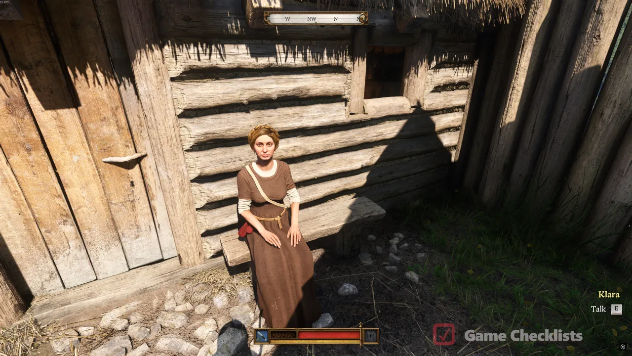 Klara at Nebakov Fortress asking Henry to gather herbs in Back in the Saddle