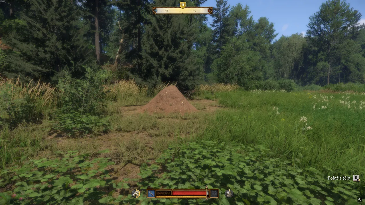 kcd2-lackey6: Henry carries wounded Vostatek past the log and birch toward his hideout