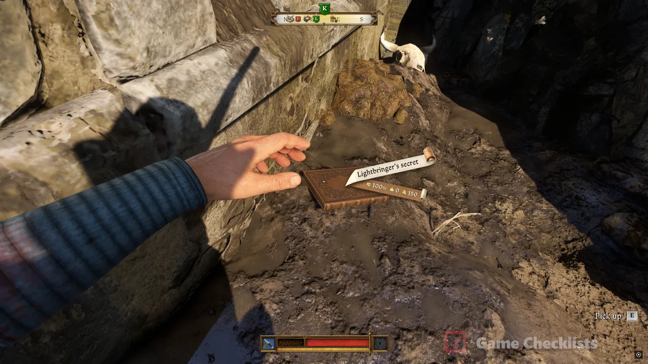 Lightbringer's Secret book on the ground next to Nikvard's corpse in Opus Magnum