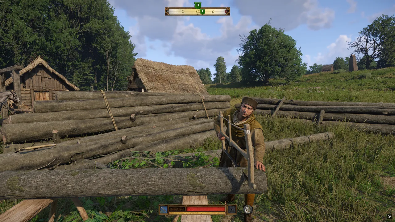 kcd2-miri-fajta7: Henry carries Gejza's body from the woodcutters' camp toward the Roma burial site