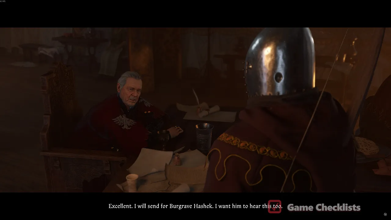 Lord von Bergow briefing Henry and Hans before Necessary Evil