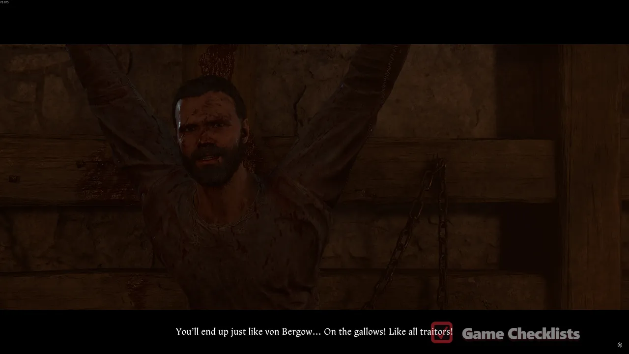 The captive bandit in the Trosky torture chamber during Necessary Evil