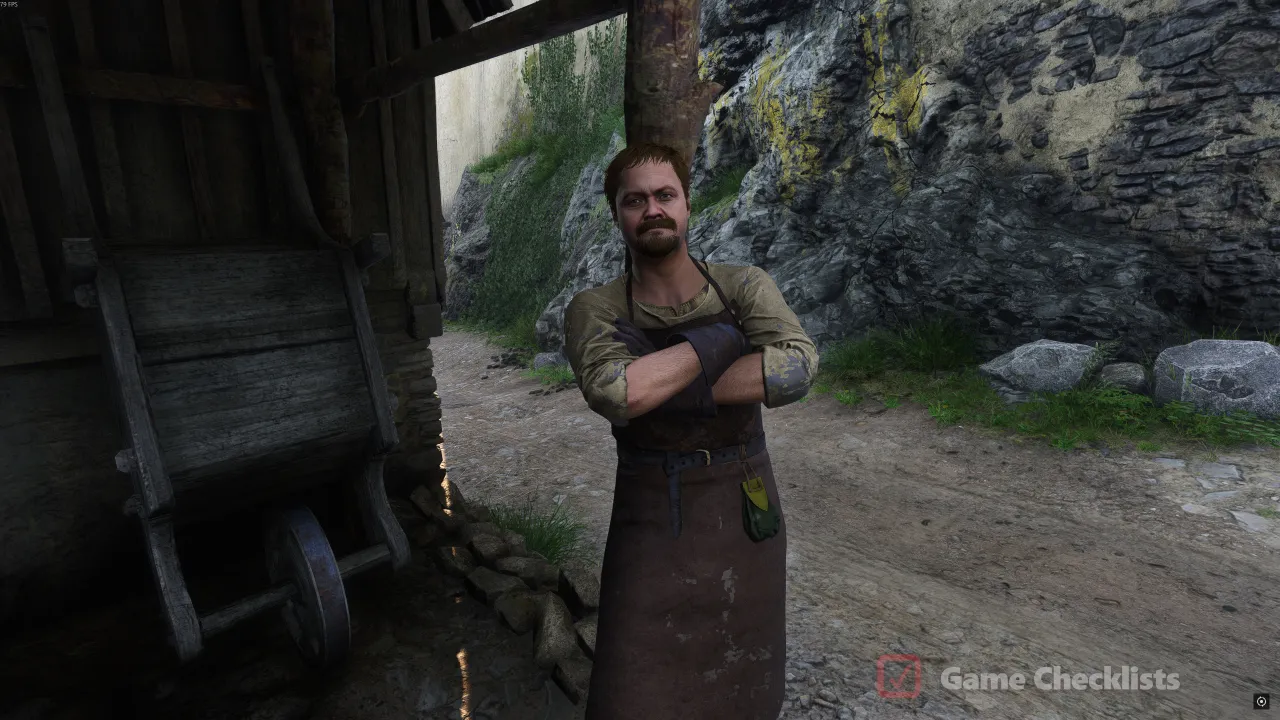 Blacksmith Osina near the Trosky Castle smithy for Demons of Trosky