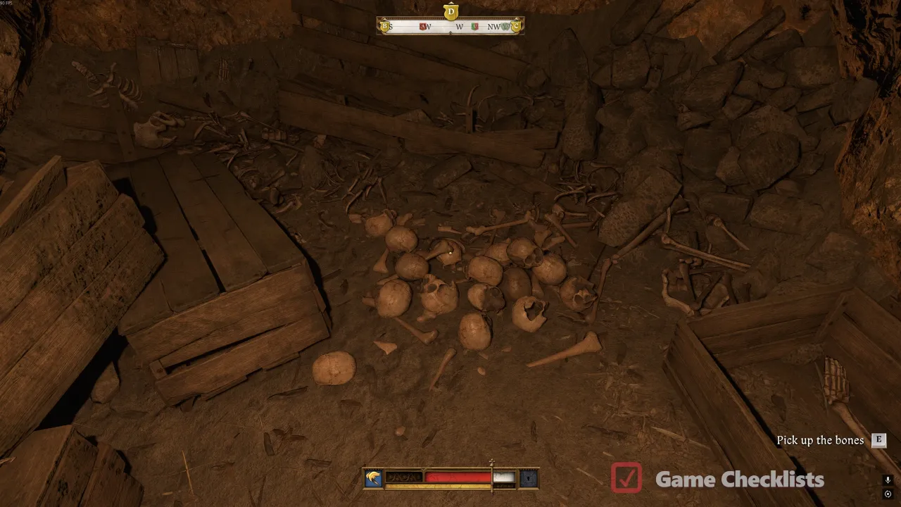 Bone piles to loot on the lower ossuary level