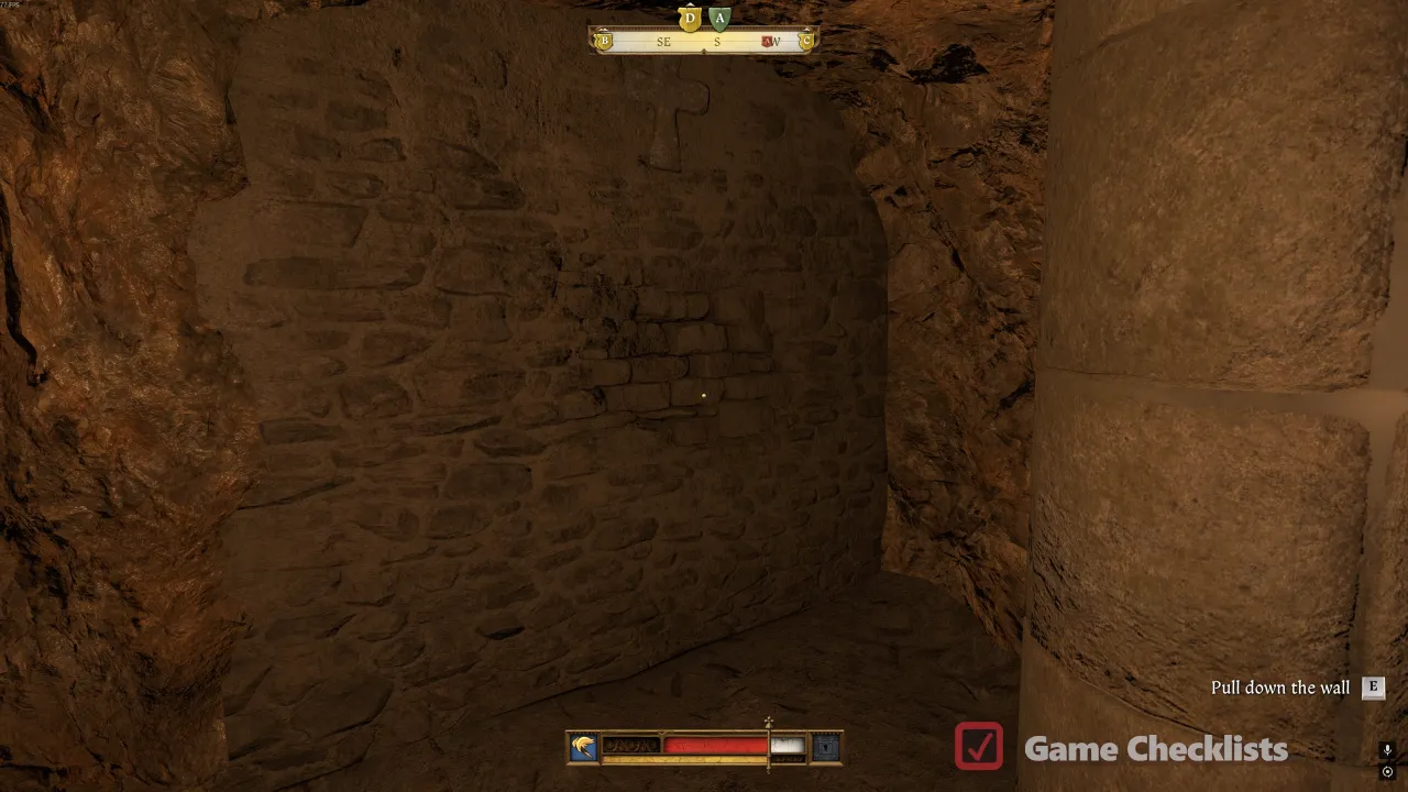 Hidden brick wall with cross in Sedletz crypt