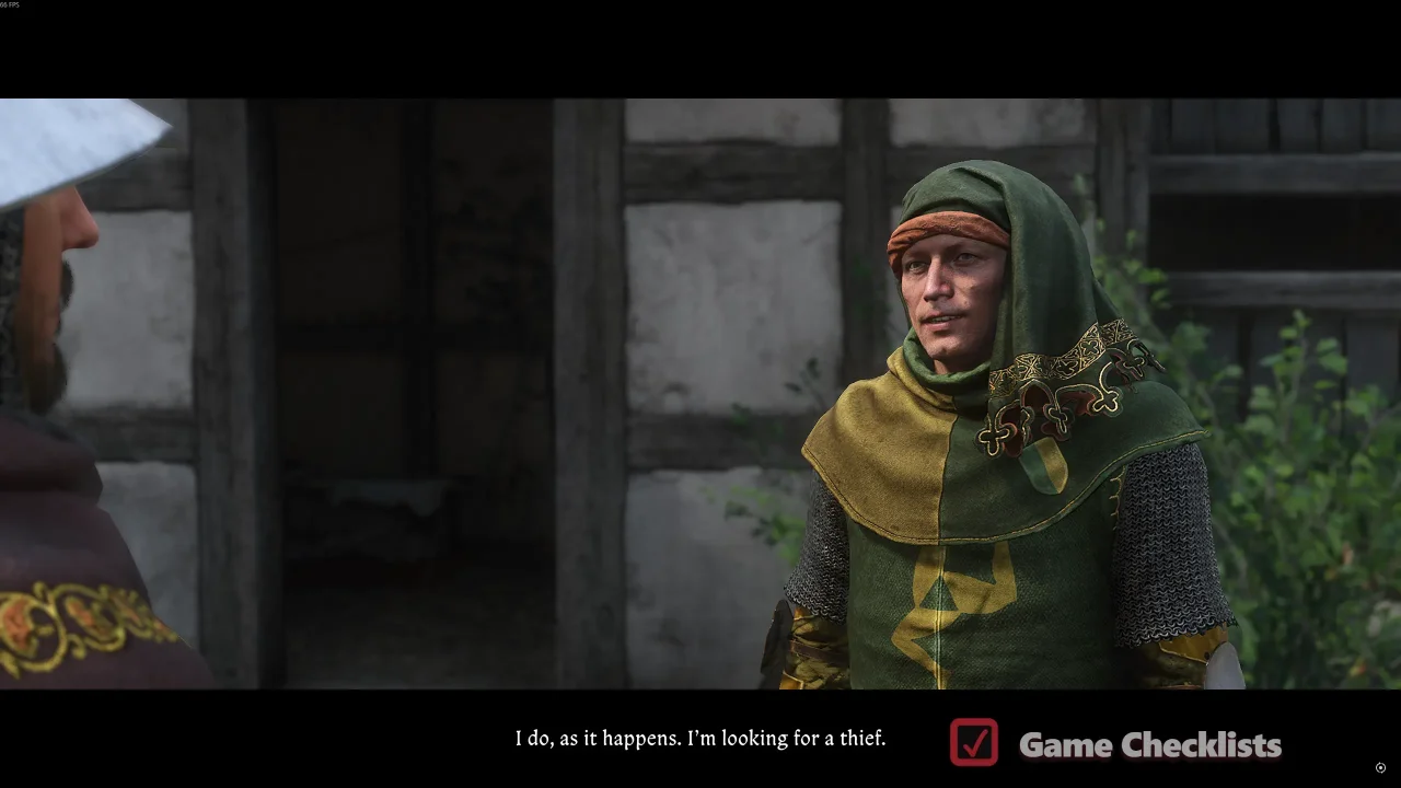 Captain Frenzl in Suchdol courtyard Seeking Justice