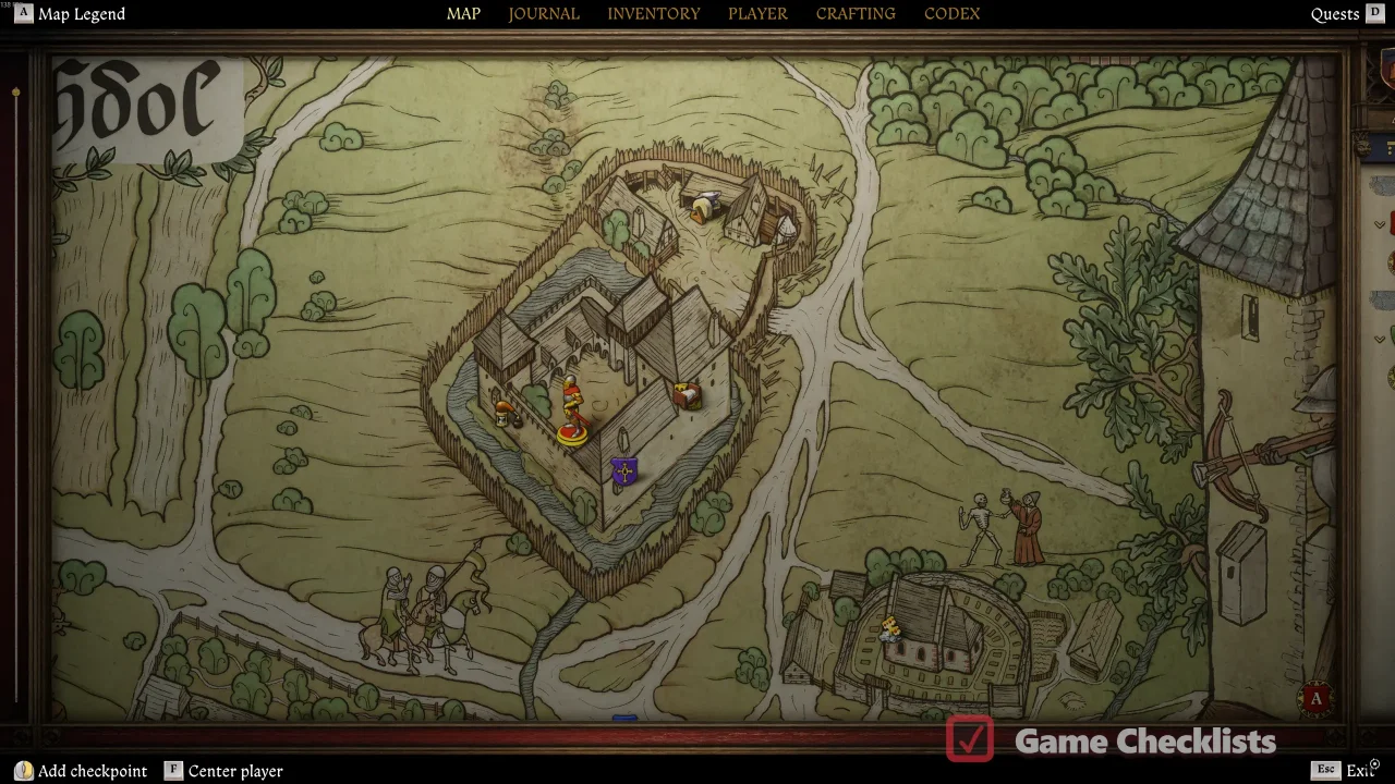 Map of Captain Frenzl in Suchdol Fortress