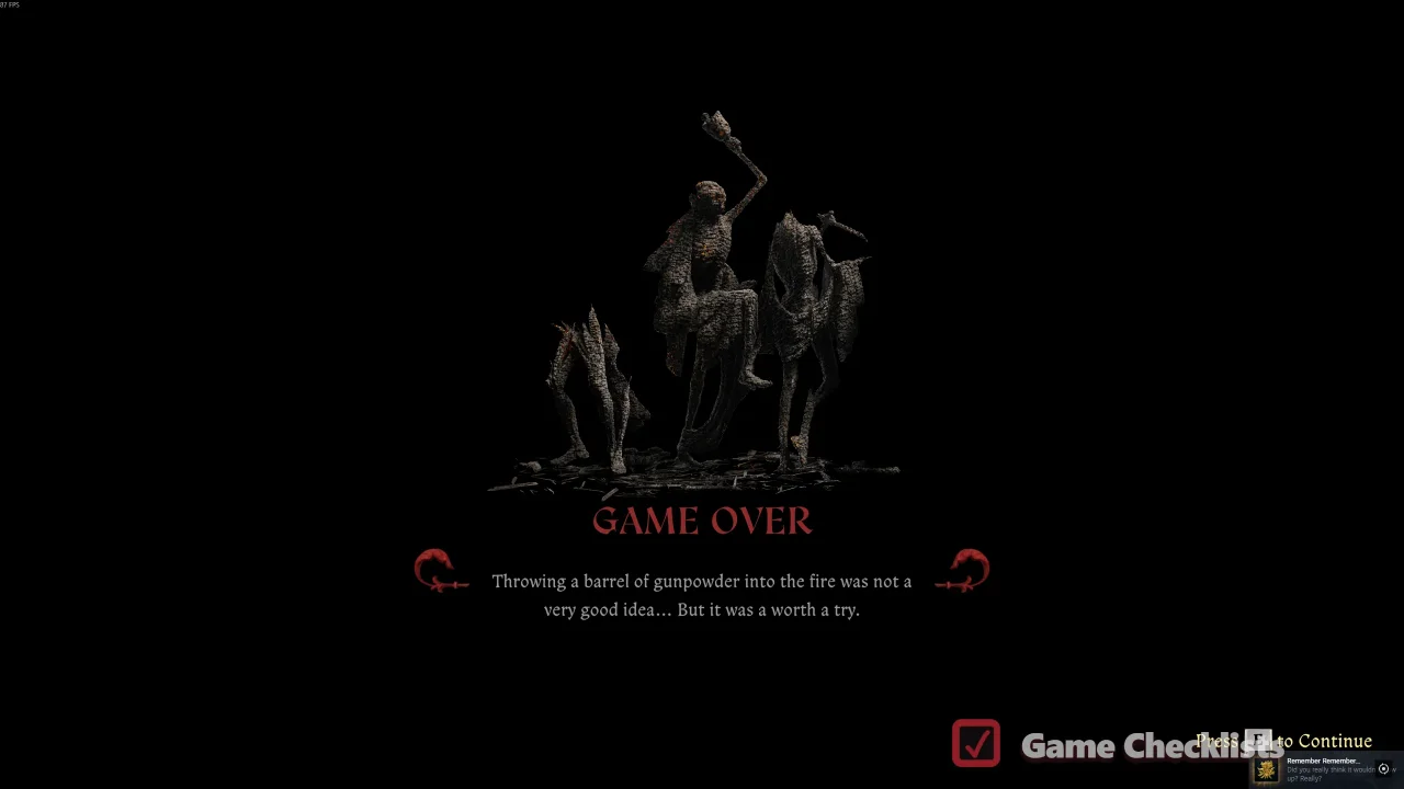 Remember Remember achievement unlock after fatal campfire ending