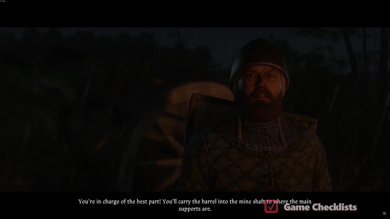 Night scene at Horschan mine approach with Goliath