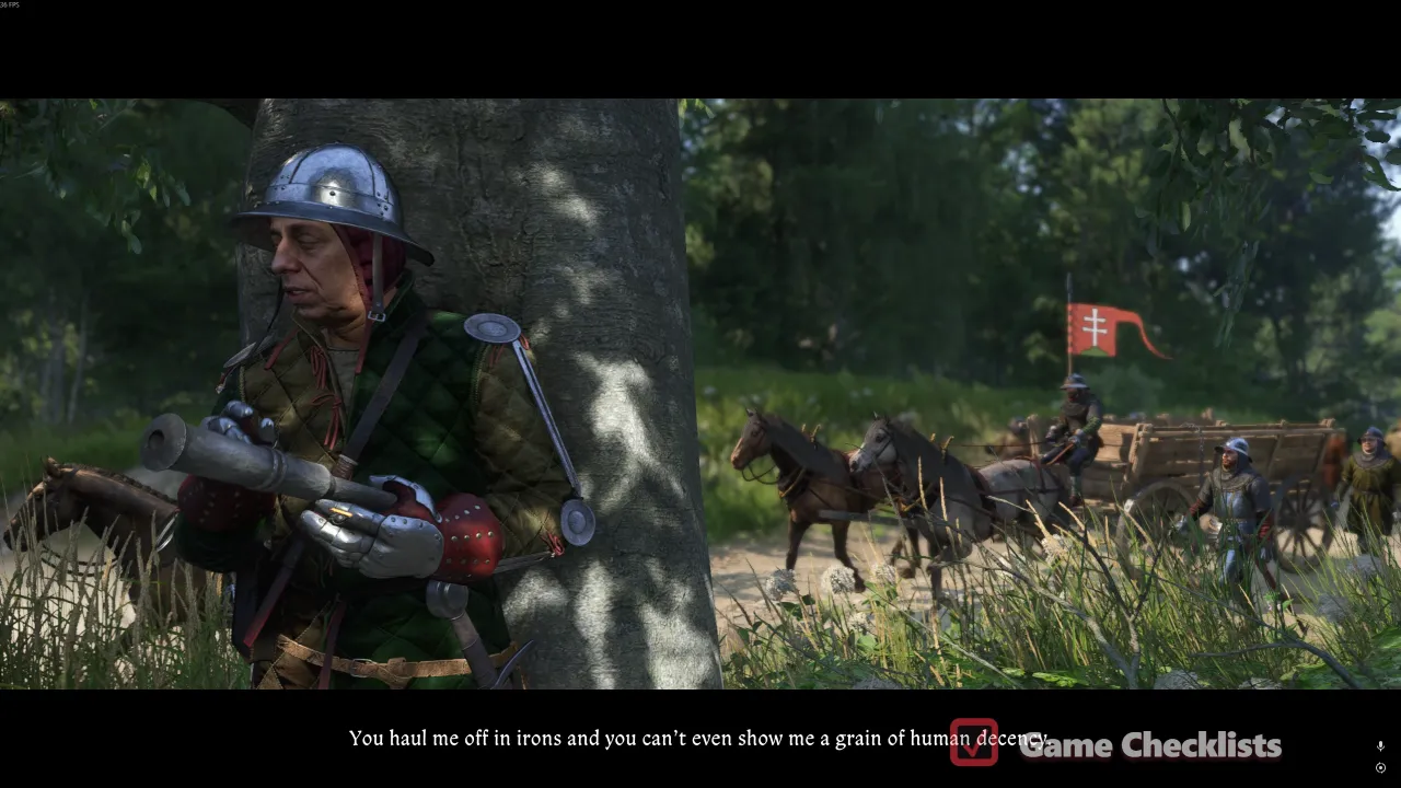 Roadblock ambush setup with Zizka before the caravan fight