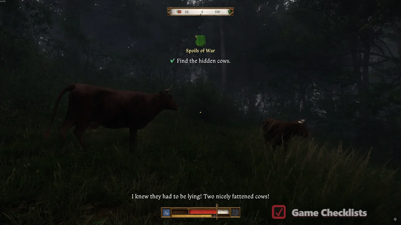 Hidden cows in woods south of Bohunowitz stream