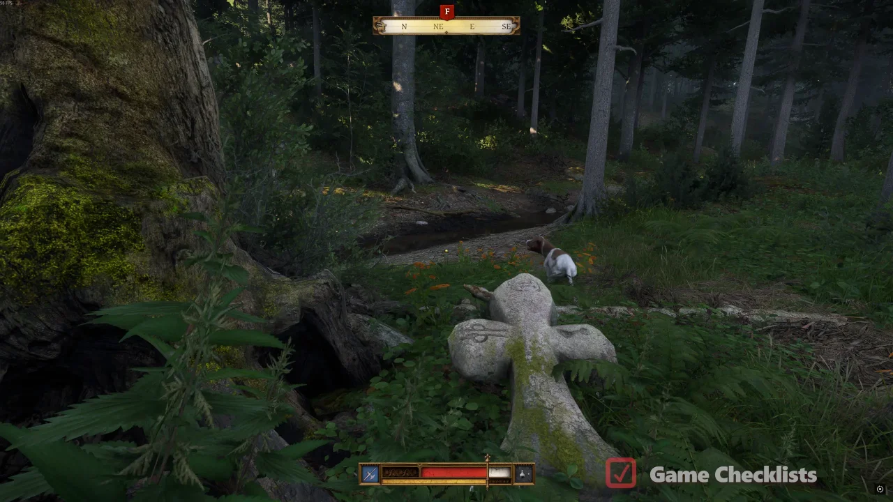 Second stone cross by tree Maleshov passage