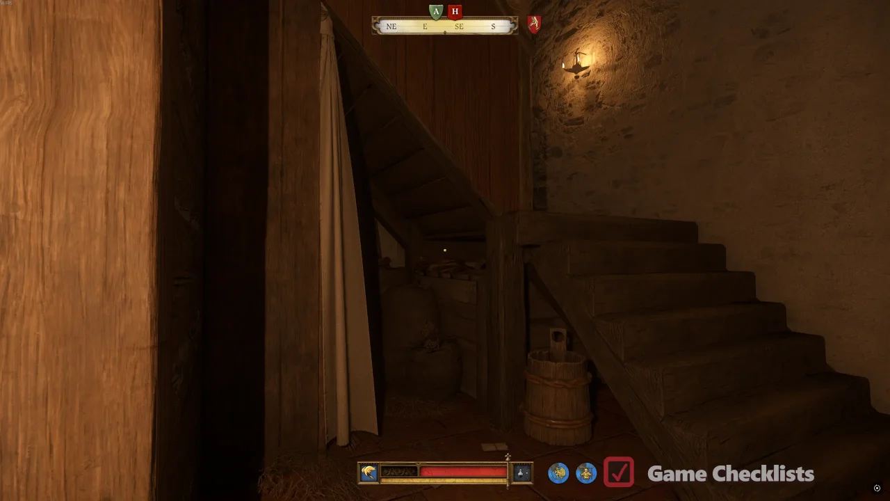 Hiding spot below stairs inside Maleshov tower