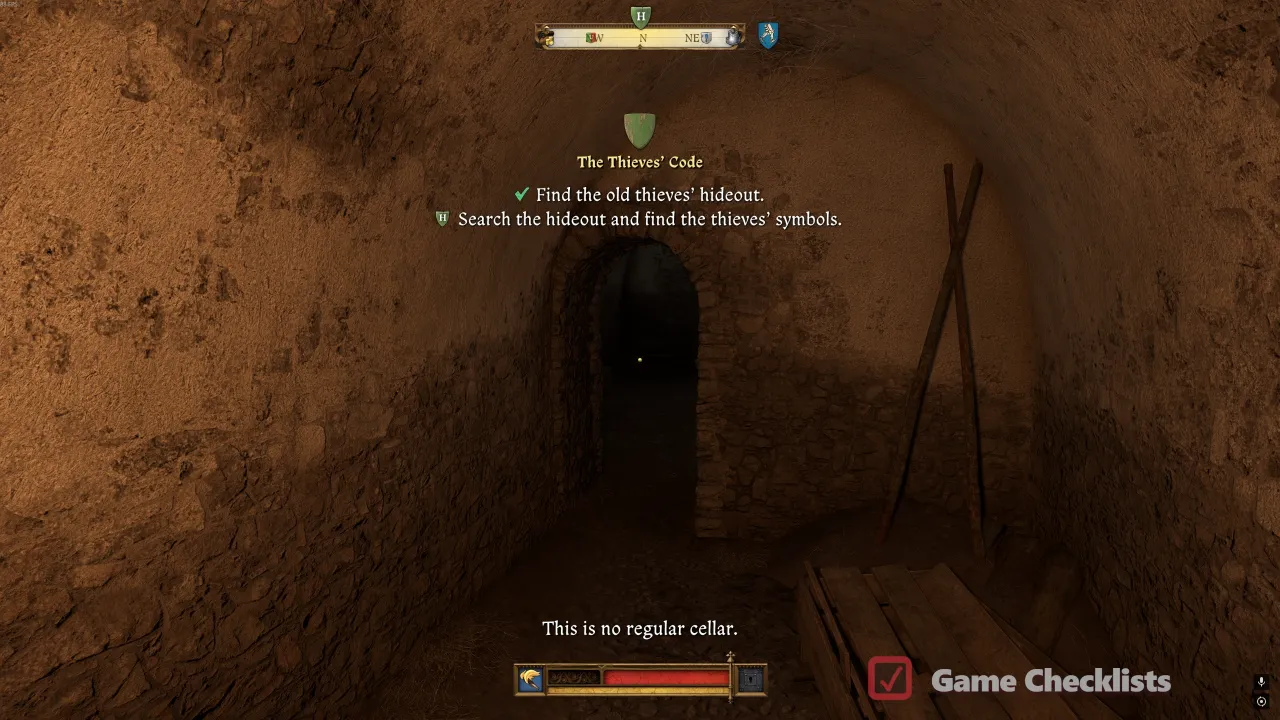 Hard locked cellar door under the trader shop