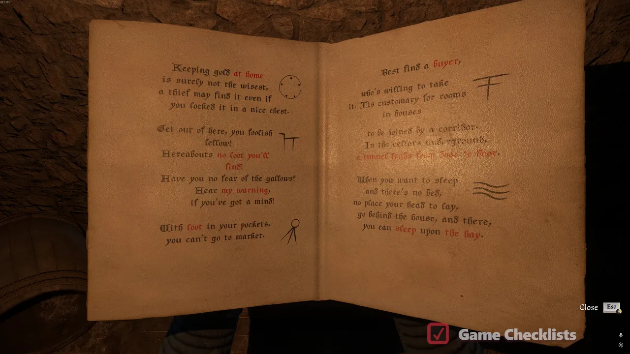 Parchment with Drawings thieves cant cipher