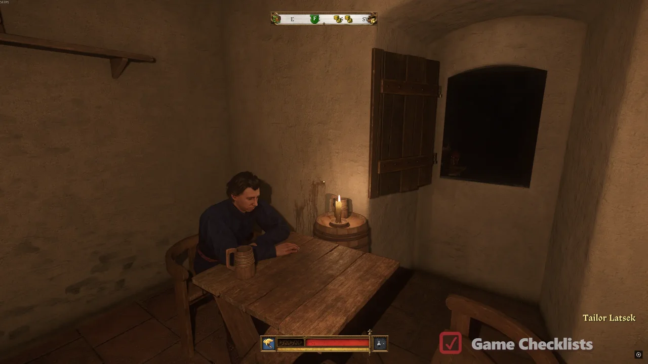 Tailor Latsek at Hangman's Halter tavern