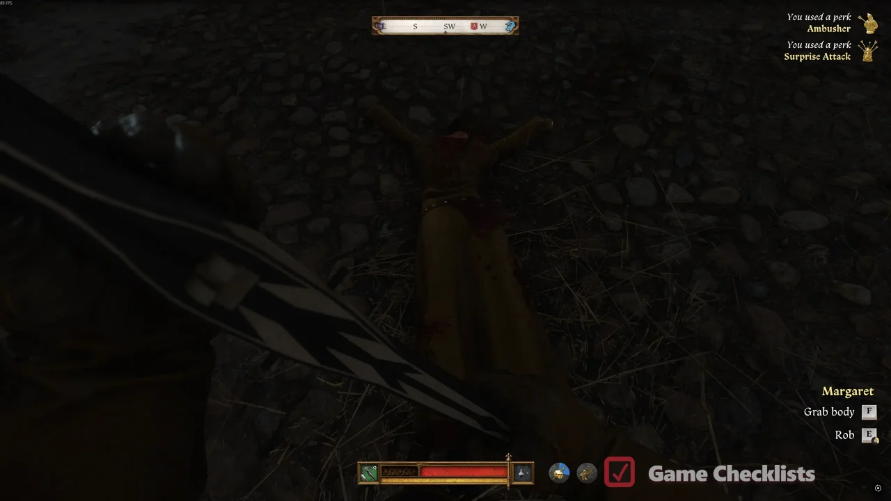 Chasing and killing Margaret as she flees